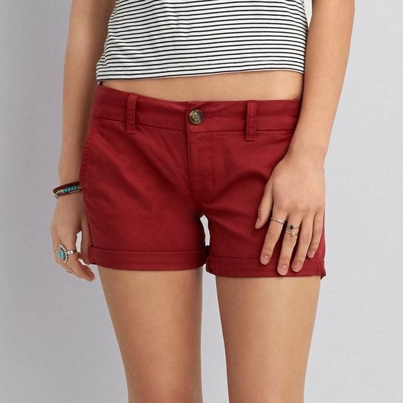 American Eagle Red Midi Shorts | Poshmark